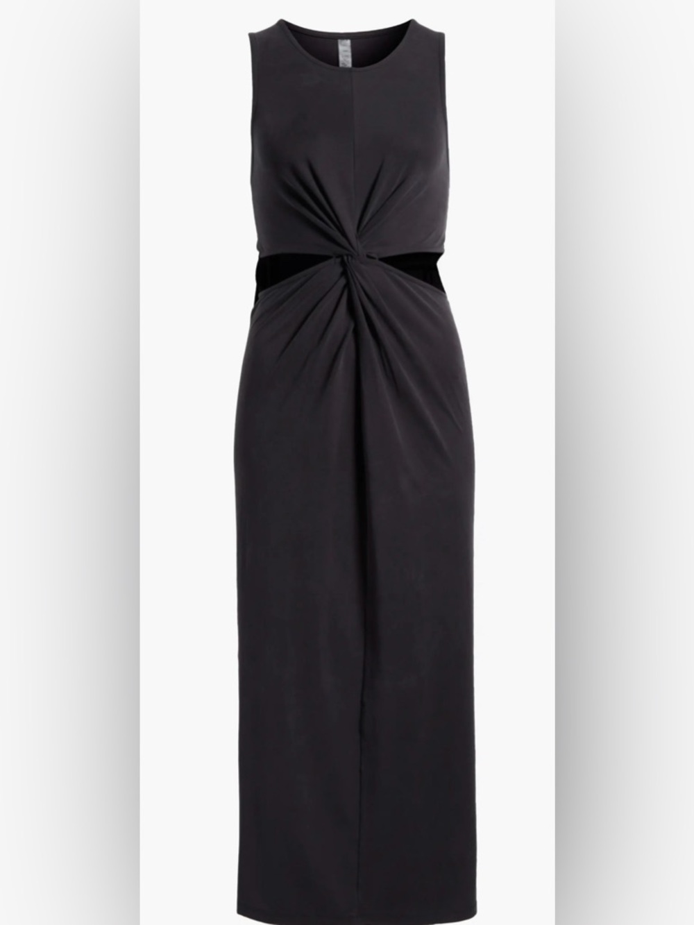 Beyond Yoga Black Twist-Knot Cutout Midi Dress M - Picture 7 of 15